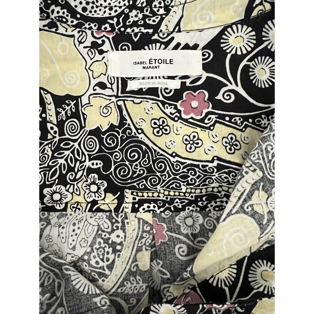 Isabel Marant Etoile Blue Mixed Paisley Print Buttondown Top Size 40/8 EUC - Picture 6 of 9